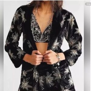 Lenni the Label Chromatic Black Sequin Blazer NWT Small